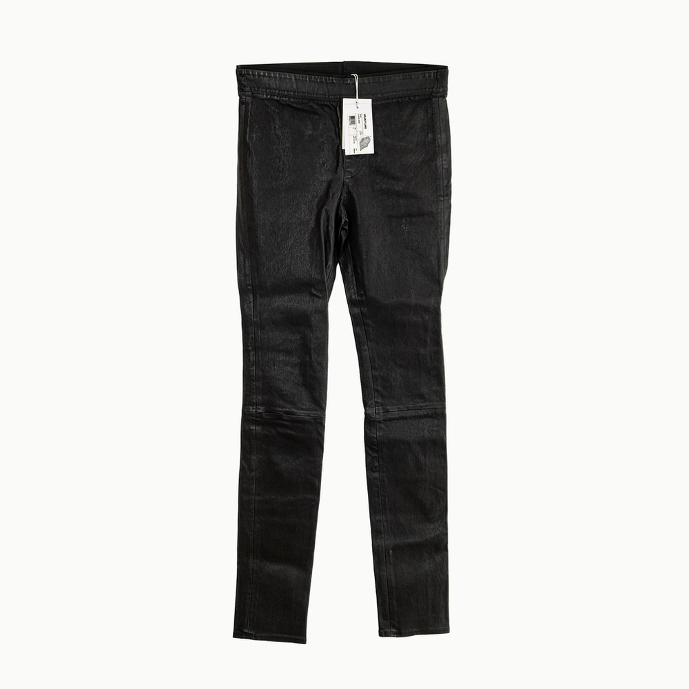 NWT Helmut Lang Lambskin Leather CL Racer Leggings Pants Black $1495 - Size 6